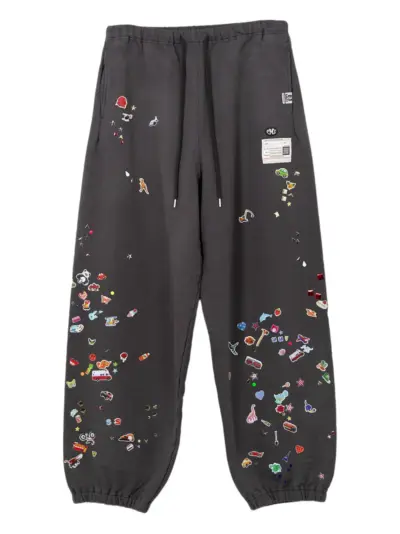 Maison MIHARA YASUHIRO Sticker graphic-print track pants - Black