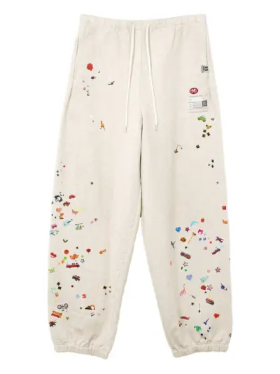 Maison MIHARA YASUHIRO Sticker graphic-print track pants - White