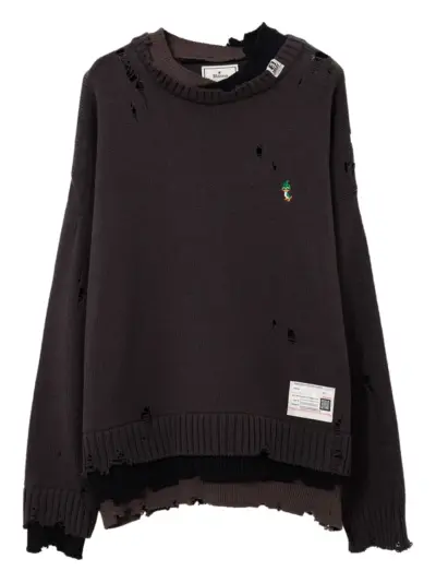 Maison MIHARA YASUHIRO distressed layered sweater - Brown
