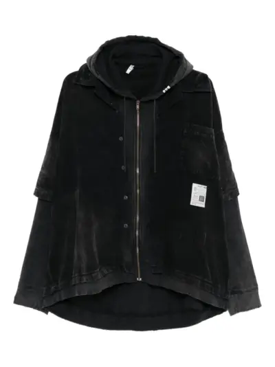 Maison MIHARA YASUHIRO layered corduroy hoodie - Grey