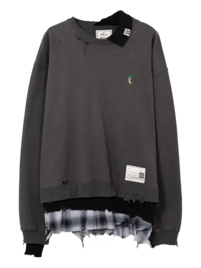 Maison MIHARA YASUHIRO layered distressed-detail sweatshirt - Black