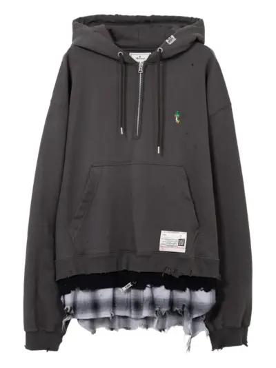 Maison MIHARA YASUHIRO layered distressed hoodie - Black