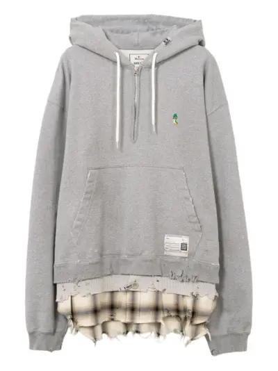Maison MIHARA YASUHIRO layered frayed hoodie - Grey
