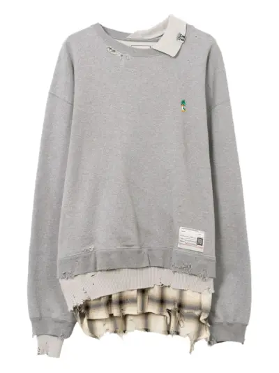 Maison MIHARA YASUHIRO layered frayed sweatshirt - Grey
