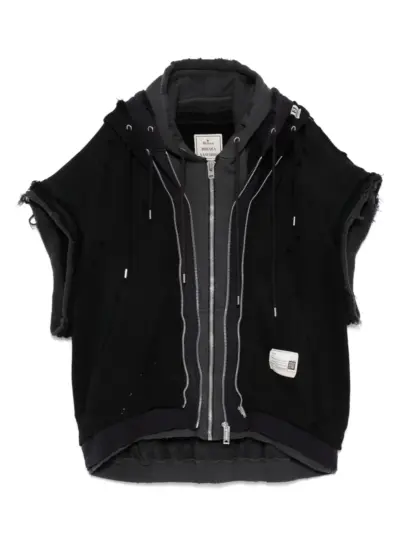 Maison MIHARA YASUHIRO layered hooded jacket - Black