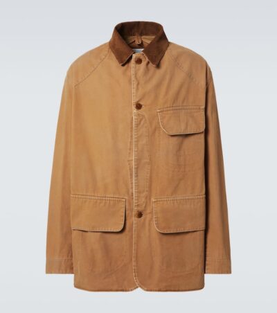 Maison Margiela Corduroy-trimmed cotton jacket