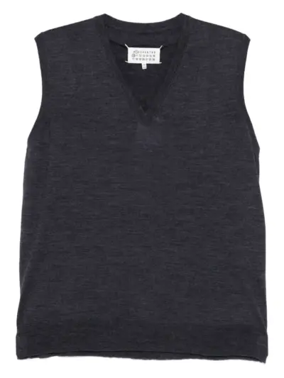 Maison Margiela V-neck wool vest - Blue