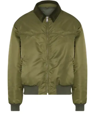 Maison Margiela corduroy-collar bomber jacket - Green