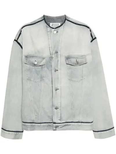 Maison Margiela four-stitch logo denim jacket - Blue
