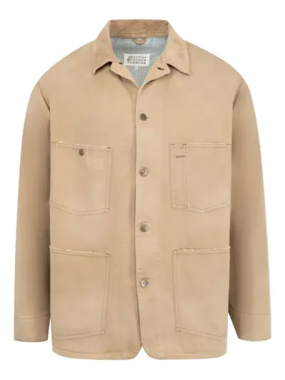 Maison Margiela herringbone-weave shirt jacket - Neutrals