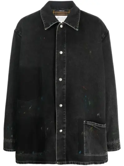 Maison Margiela single-breasted denim coat - Black