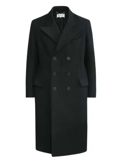 Maison Margiela virgin-wool double-breasted coat - Black