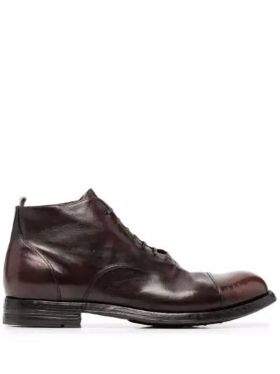 Officine Creative balance polished lace-up boots - Brown