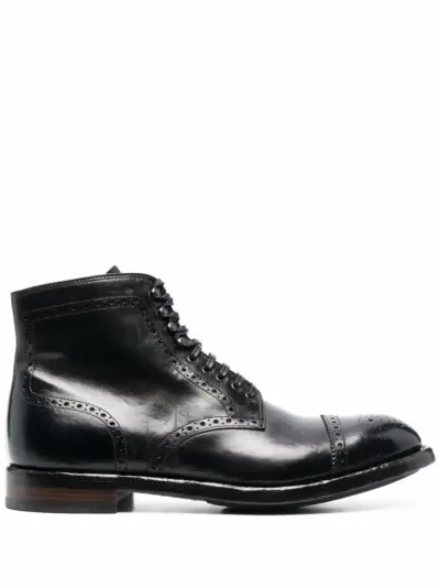 Officine Creative brogue-detail leather ankle boots - Black