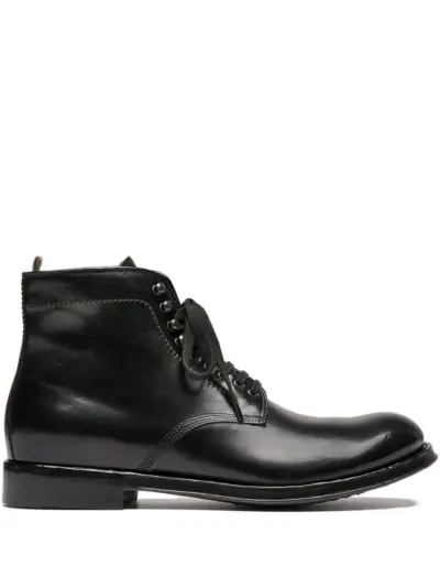 Officine Creative lace-up leather boots - Black