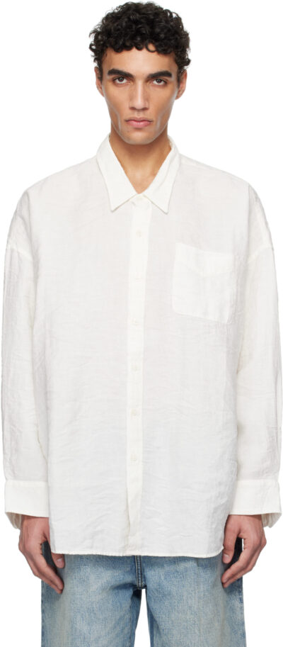 R13 White Drop Neck Shirt
