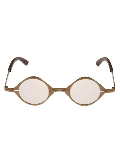 RIGARDS Leather Detail Round Glasses