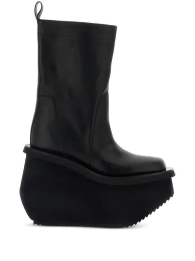 Rick Owens 14mm Factory topstitching platform boots - Black