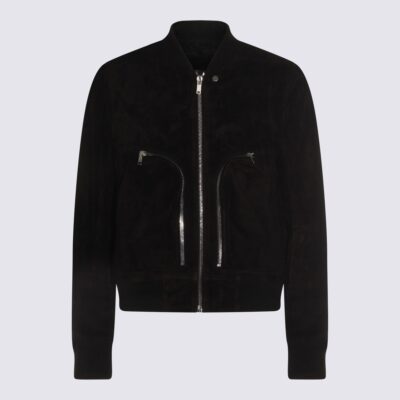 Rick Owens Black Leather Jacket