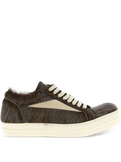 Rick Owens Concordians hair-on lace-up sneakers - Brown