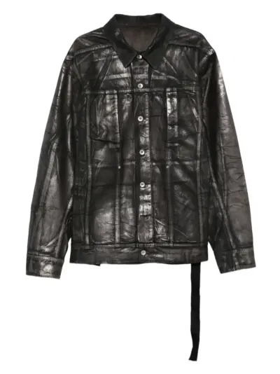 Rick Owens DRKSHDW Jumbo metallic-effect denim jacket - Black