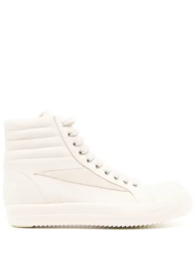 Rick Owens DRKSHDW Lido panelled high-top sneakers - Neutrals