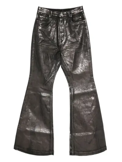 Rick Owens DRKSHDW crackled-effect flared jeans - Brown
