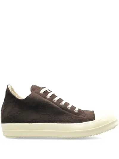 Rick Owens DRKSHDW furry low-top sneakers - Brown