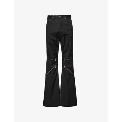 Rick Owens Mens Rick Owens Bolan Flared-Leg Regular-Fit Stretch-Cotton Trousers