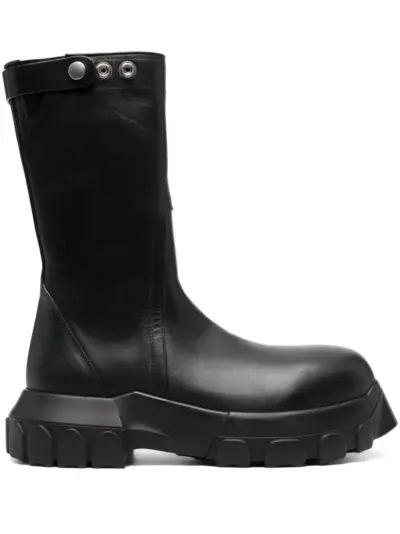 Rick Owens calf-length leather boots - Black