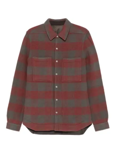 Rick Owens checked wool jacket - Red
