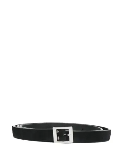 Rick Owens leather square-buckle belt - Black
