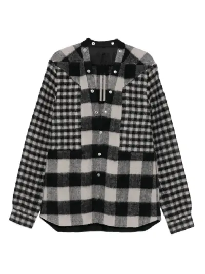 Rick Owens patchwork checked wool jacket - Black