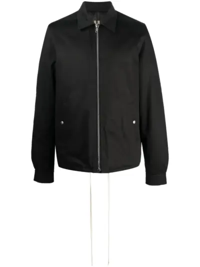 Rick Owens pointed-collar zip-up windbreaker - Black
