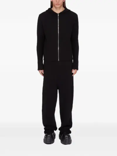 Rick Owens ribbed-cuff drawstring trousers - Black
