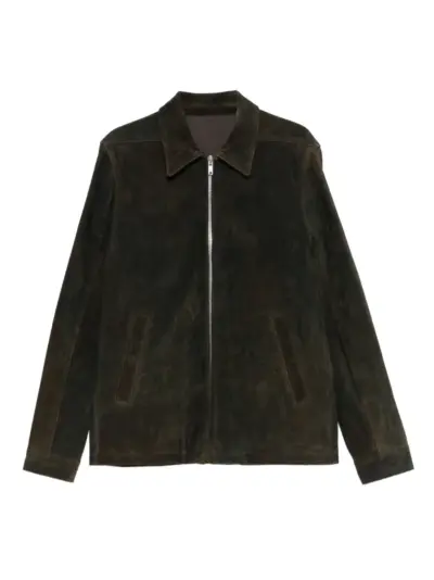 Rick Owens zip-front suede jacket - Brown