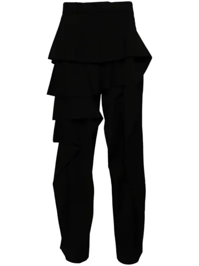 Taakk ruffle easy trousers - Black