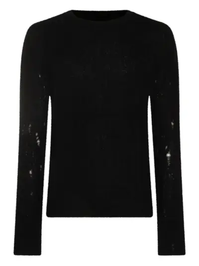 Thom Krom distressed long-sleeve sweater - Black