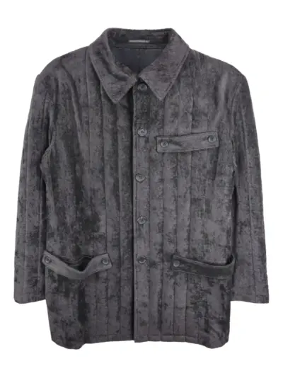 Yohji Yamamoto pleated linen jacket - Grey