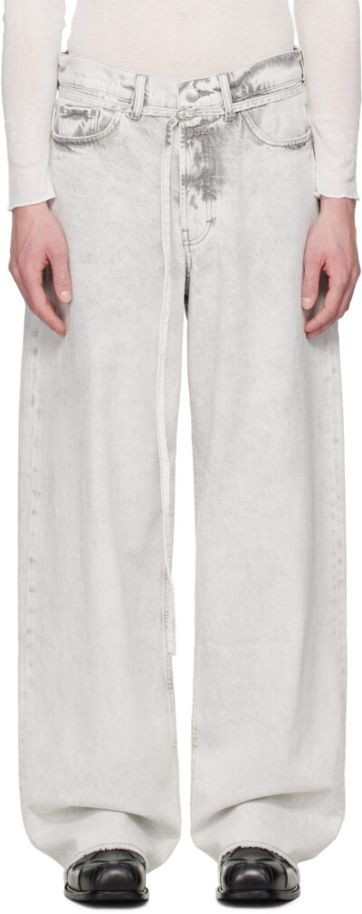 032c Gray Down To Earth Wide Leg Jeans