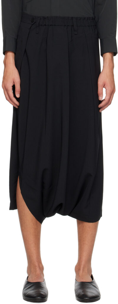 132 5. ISSEY MIYAKE Black Seamless Bottoms Basic Trousers