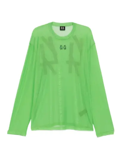 44 LABEL GROUP logo-print mesh sweatshirt - Green