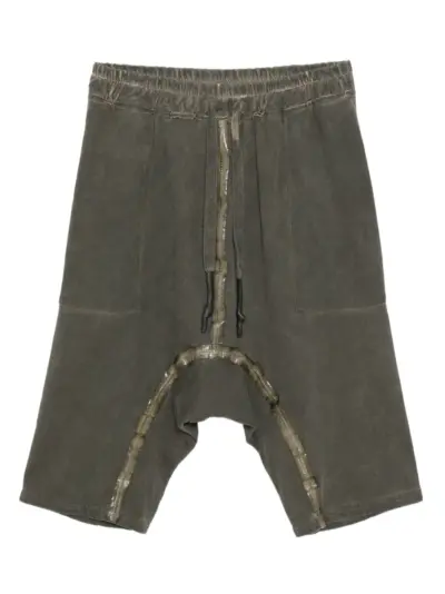 69 BY ISAAC SELLAM elasticated-waistband drop-crotch shorts - Green
