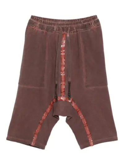 69 BY ISAAC SELLAM elasticated-waistband drop-crotch shorts - Red