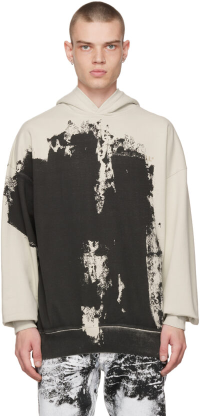 A-COLD-WALL* Off-White & Black Print Hoodie