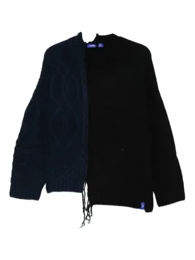 A-COLD-WALL* cable-knit distressed sweater - Blue