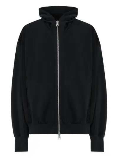 Andrea Ya'aqov zip-fastening cotton hoodie - Black