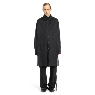 Ann Demeulemeester Dagbart Long Shirt in À Jour Cotton Poplin