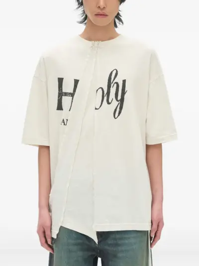 Ann Demeulemeester asymmetric cotton T-shirt - Neutrals