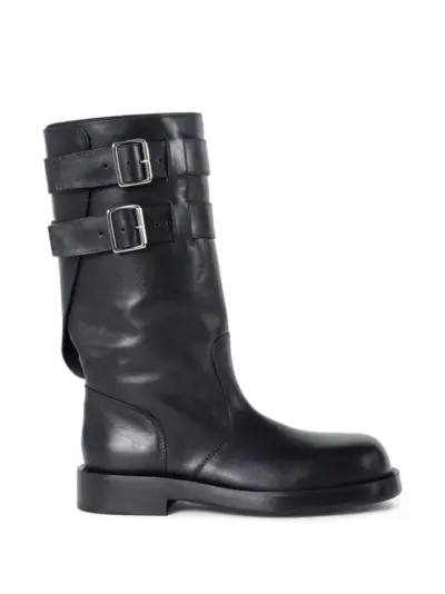 Ann Demeulemeester double-buckle calfskin boots - Black